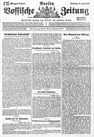 Vossische Zeitung vom 15.06.1920