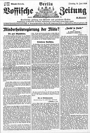 Vossische Zeitung on Jun 15, 1920