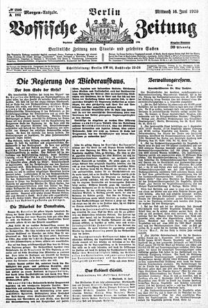 Vossische Zeitung vom 16.06.1920