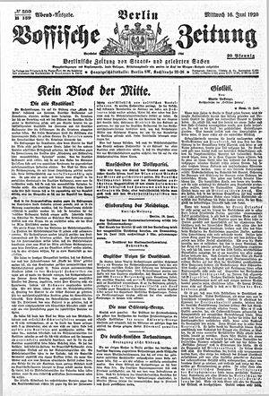 Vossische Zeitung vom 16.06.1920