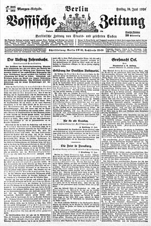 Vossische Zeitung vom 18.06.1920