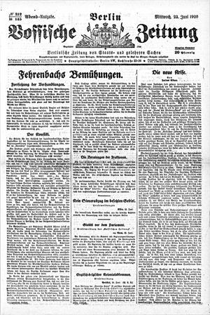 Vossische Zeitung vom 23.06.1920