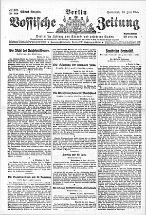Vossische Zeitung on Jun 26, 1920