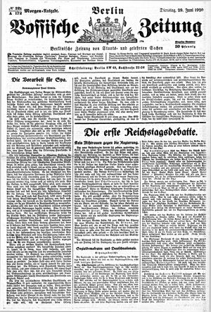 Vossische Zeitung on Jun 29, 1920