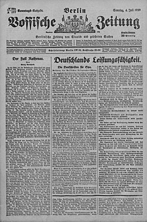 Vossische Zeitung on Jul 4, 1920