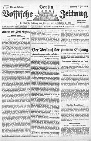 Vossische Zeitung vom 07.07.1920
