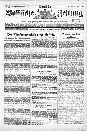 Vossische Zeitung on Jul 9, 1920