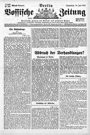 Vossische Zeitung on Jul 10, 1920
