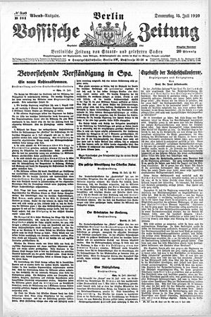 Vossische Zeitung vom 15.07.1920