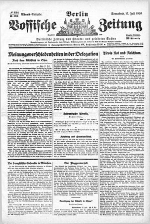 Vossische Zeitung on Jul 17, 1920
