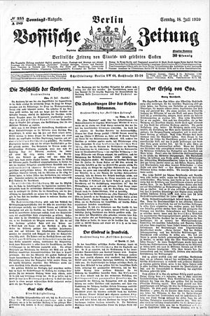 Vossische Zeitung on Jul 18, 1920
