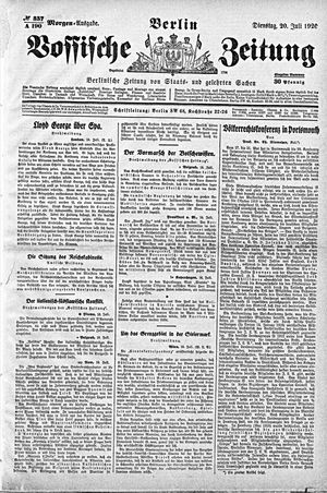 Vossische Zeitung on Jul 20, 1920