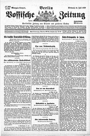 Vossische Zeitung vom 21.07.1920