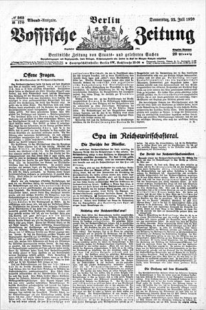 Vossische Zeitung vom 22.07.1920