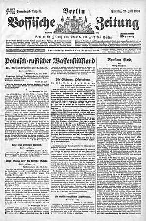 Vossische Zeitung on Jul 25, 1920