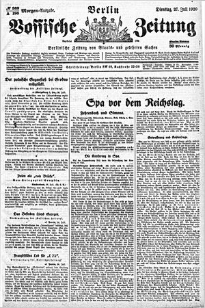 Vossische Zeitung vom 27.07.1920