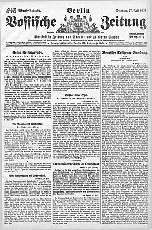 Vossische Zeitung vom 27.07.1920