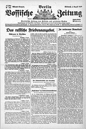 Vossische Zeitung vom 04.08.1920