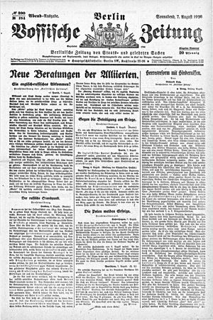 Vossische Zeitung vom 07.08.1920