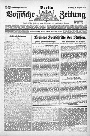 Vossische Zeitung on Aug 8, 1920