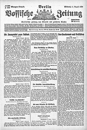 Vossische Zeitung vom 11.08.1920