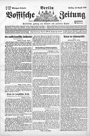 Vossische Zeitung vom 13.08.1920