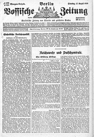 Vossische Zeitung vom 17.08.1920