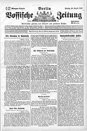 Vossische Zeitung on Aug 20, 1920