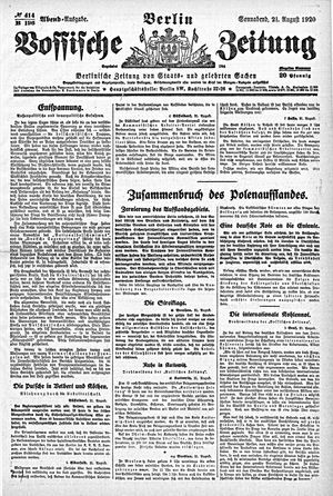 Vossische Zeitung vom 21.08.1920