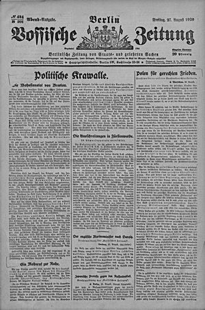 Vossische Zeitung vom 27.08.1920