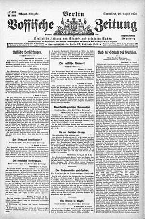 Vossische Zeitung on Aug 28, 1920