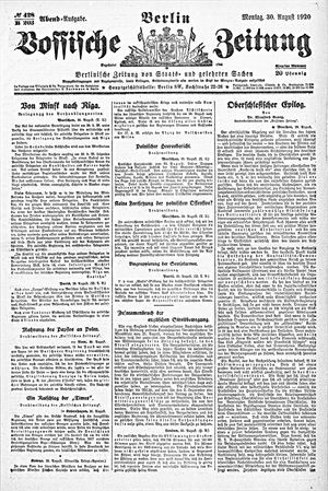 Vossische Zeitung vom 30.08.1920