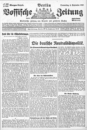 Vossische Zeitung vom 02.09.1920