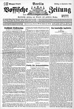 Vossische Zeitung on Sep 3, 1920