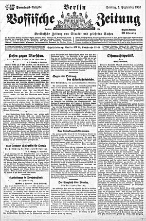 Vossische Zeitung on Sep 5, 1920