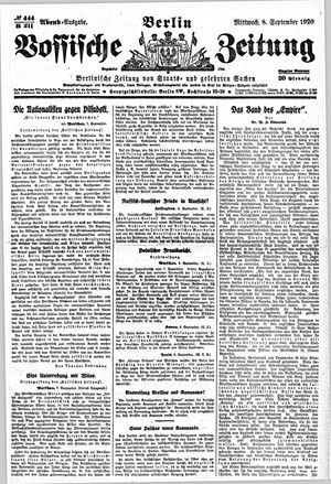 Vossische Zeitung vom 08.09.1920