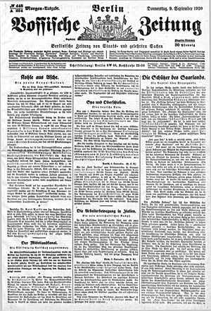 Vossische Zeitung vom 09.09.1920