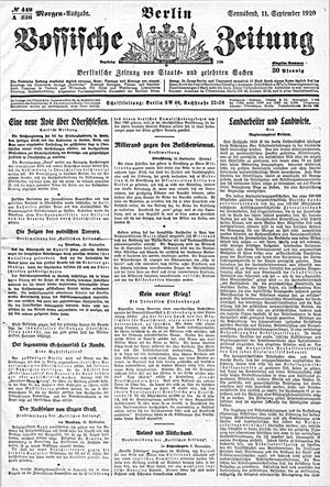 Vossische Zeitung vom 11.09.1920