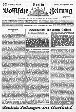 Vossische Zeitung vom 12.09.1920