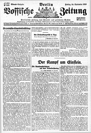 Vossische Zeitung on Sep 24, 1920