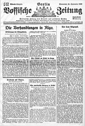 Vossische Zeitung vom 25.09.1920