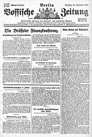 Vossische Zeitung vom 28.09.1920