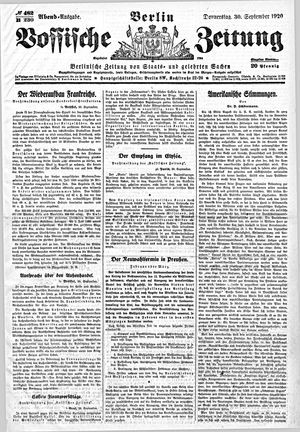 Vossische Zeitung on Sep 30, 1920