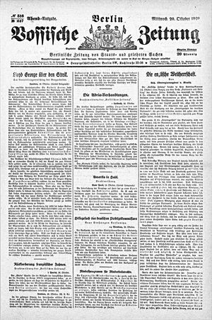 Vossische Zeitung vom 20.10.1920