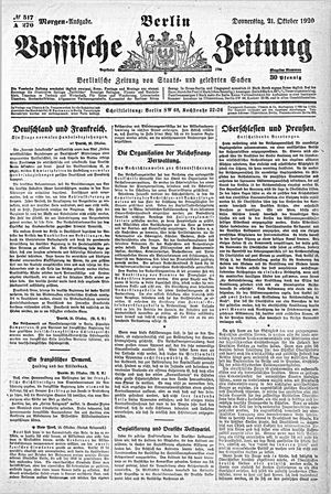 Vossische Zeitung vom 21.10.1920