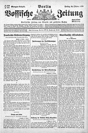Vossische Zeitung on Oct 22, 1920