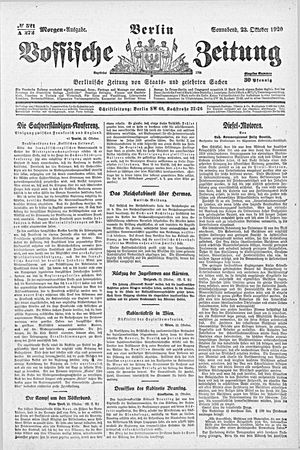 Vossische Zeitung vom 23.10.1920