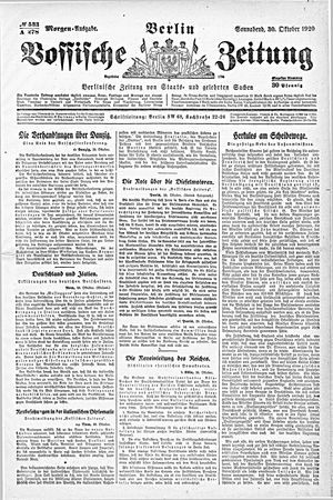Vossische Zeitung on Oct 30, 1920