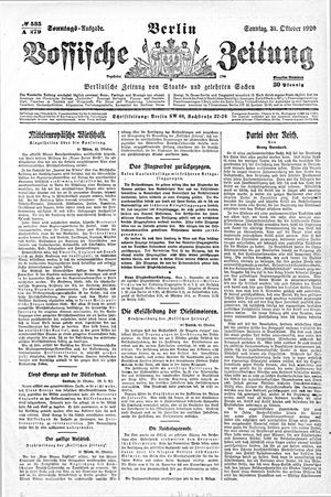Vossische Zeitung vom 31.10.1920