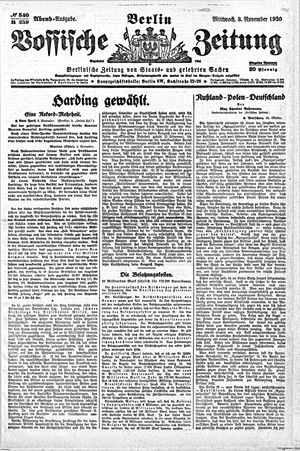 Vossische Zeitung vom 03.11.1920